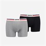 Levi's Mens Logo Two Pack Boxer Briefs Mid Grey Melange/Black