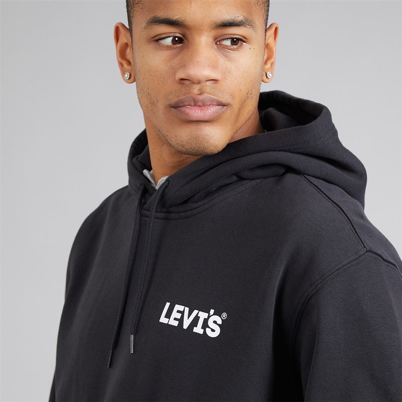 Levi's Mens Relaxed Graphic Hoodie Caviar