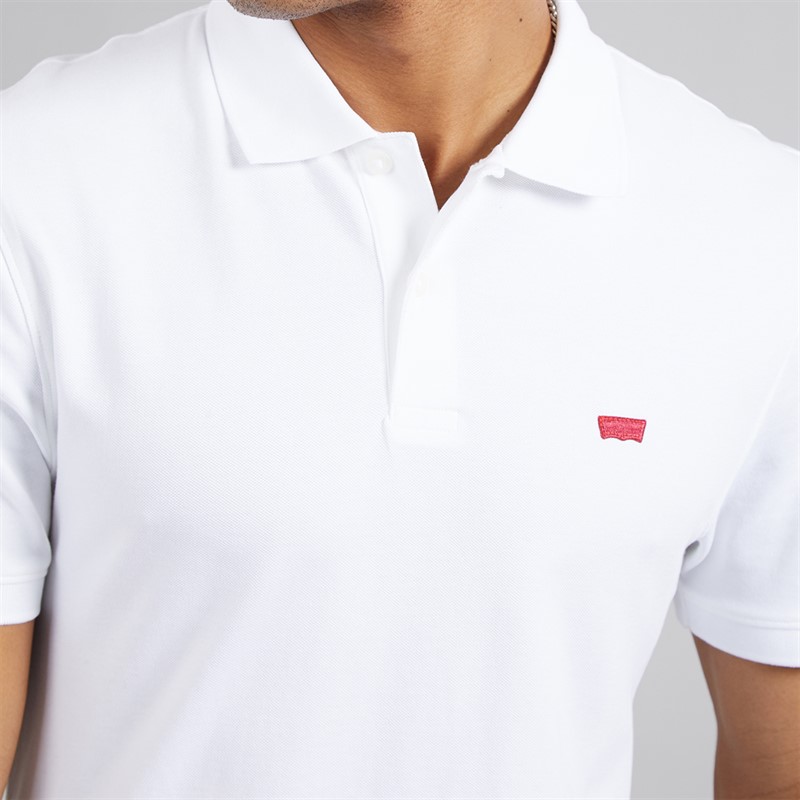 Levi's Mens Slim Housemark Polo Shirt Bright White