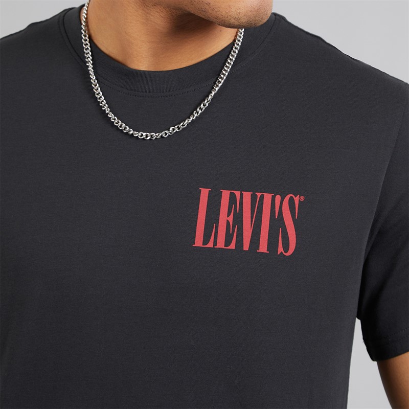 Levi's Mens Relaxed Fit Logo 2 T-Shirt Mineral Black