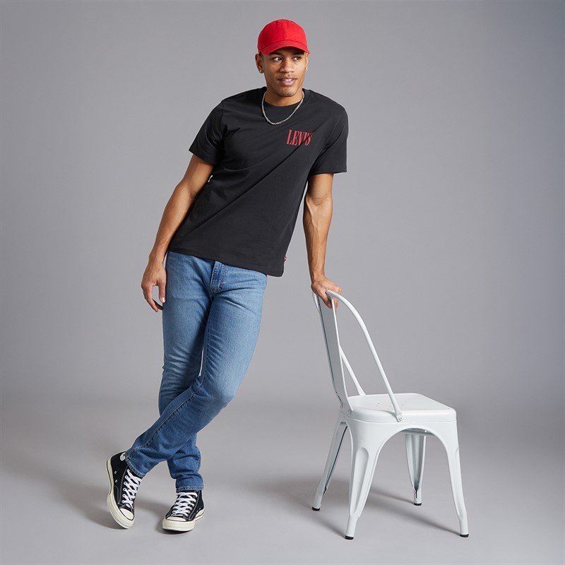 Levi's Mens Relaxed Fit Logo 2 T-Shirt Mineral Black