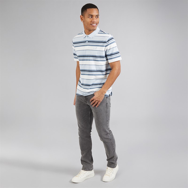 Levi's Mens Authentic Polo Shirt Acacius Stripe Egret