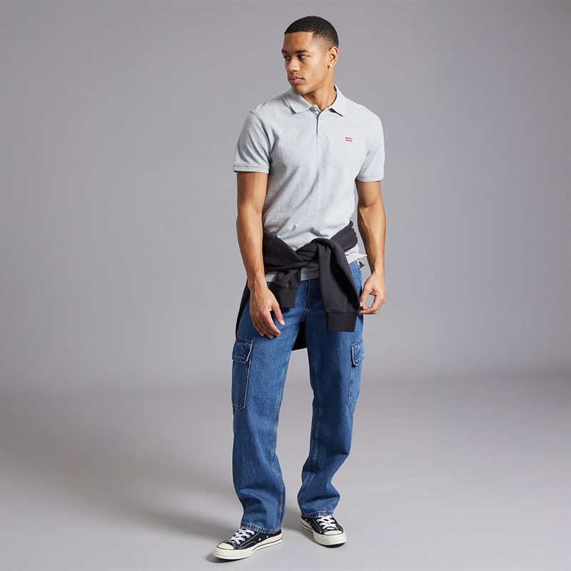 Levi's Mens Housemark Polo Shirt Midtone Grey Heather