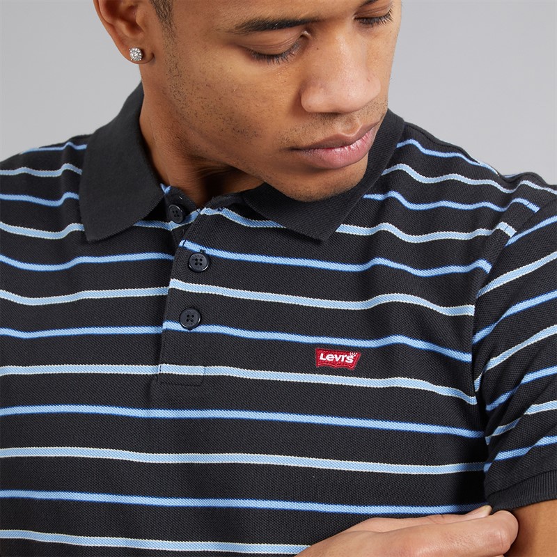 Levi's Mens Housemark Polo Shirt Auster Stripe True Blue