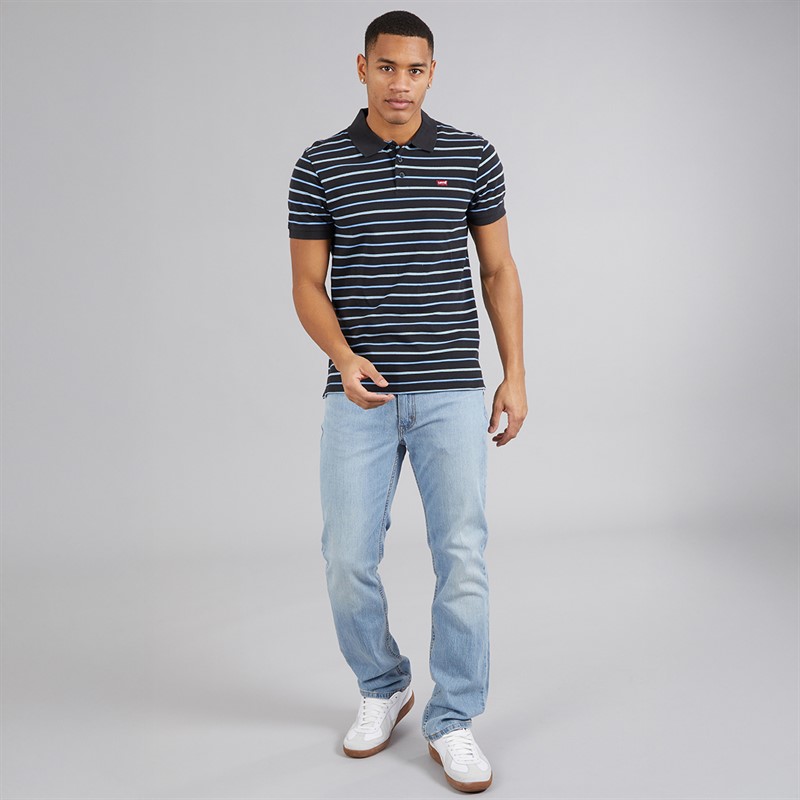 Levi's Mens Housemark Polo Shirt Auster Stripe True Blue