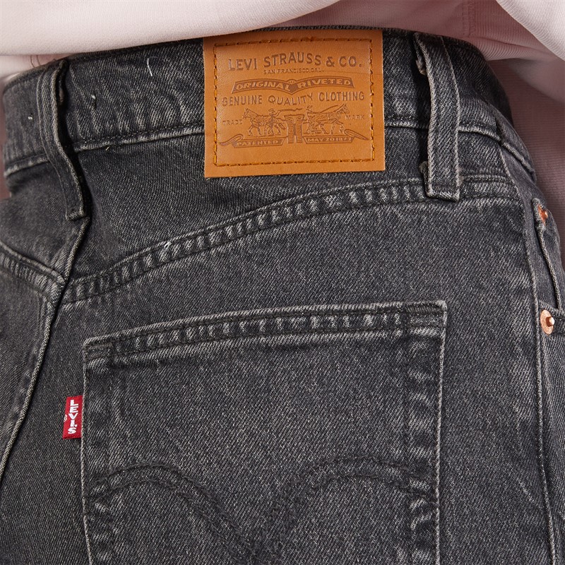 Levi's Womens Ribcage Straight Leg Jeans Static Noise Overload