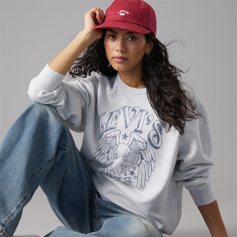 Levi's Womens Graphic Heritage Sweatshirt Orbit Heather