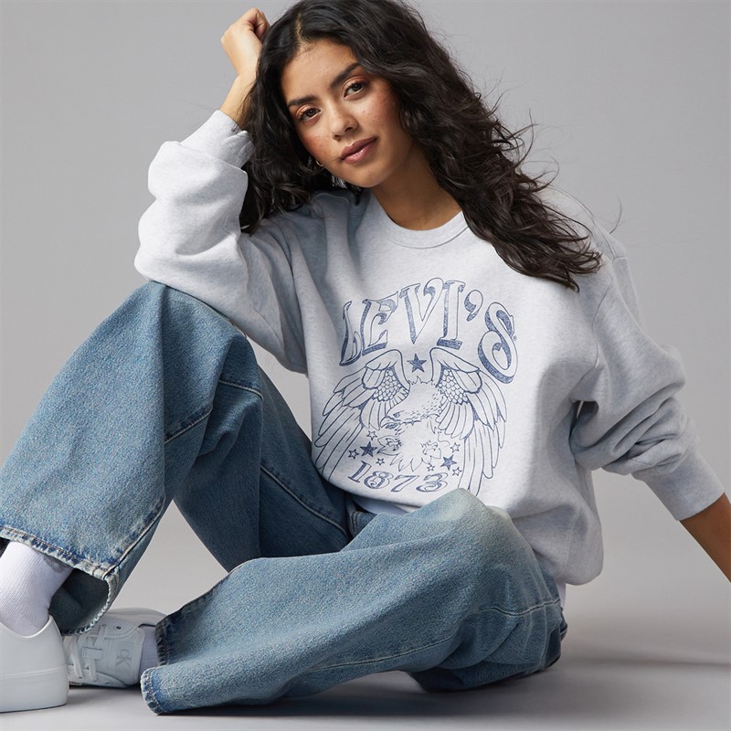 Levi's Womens Graphic Heritage Sweatshirt Orbit Heather