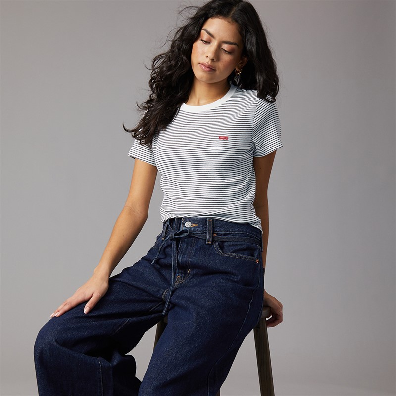 Levi's Womens Essential T-Shirt Annalise Stripe Peacoat