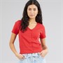 Levi's Womens Muse Ribbed T-Shirt True Red