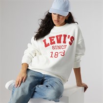 Levi's Womens Graphic Crew Sweatshirt Lsesince 1873 Bright White