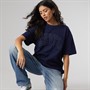Levi's Womens Tabor T-Shirt 1873 Raw Edge Applique Indigo