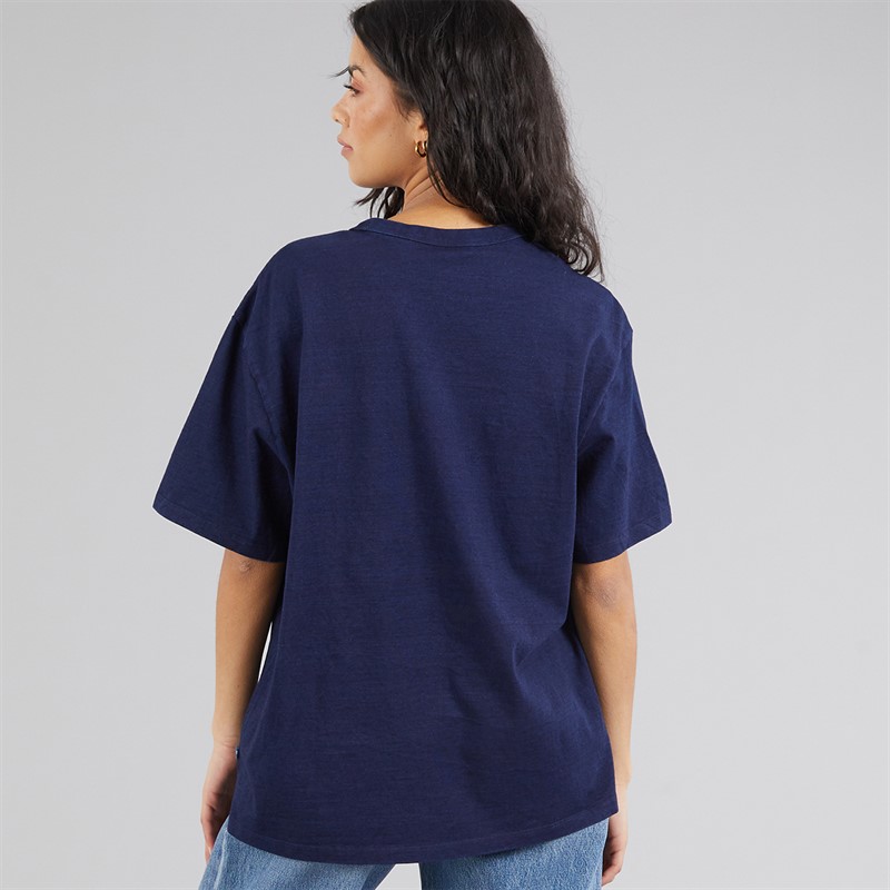 Levi's Womens Tabor T-Shirt 1873 Raw Edge Applique Indigo