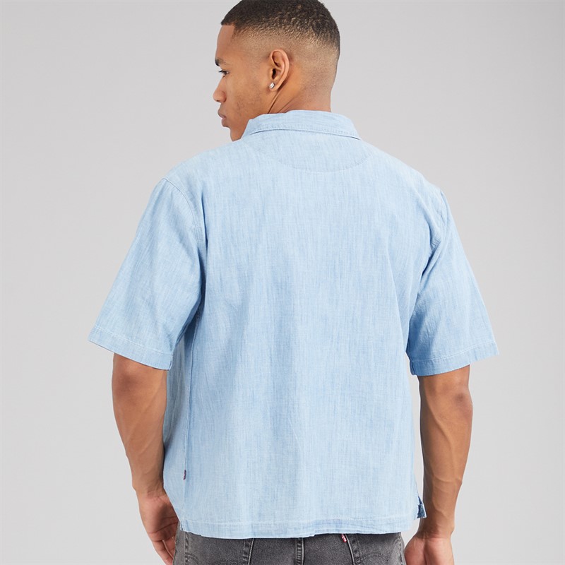 Levi's Mens Short Sleeve Zandt Boxy Shirt Charlie Light Chambray