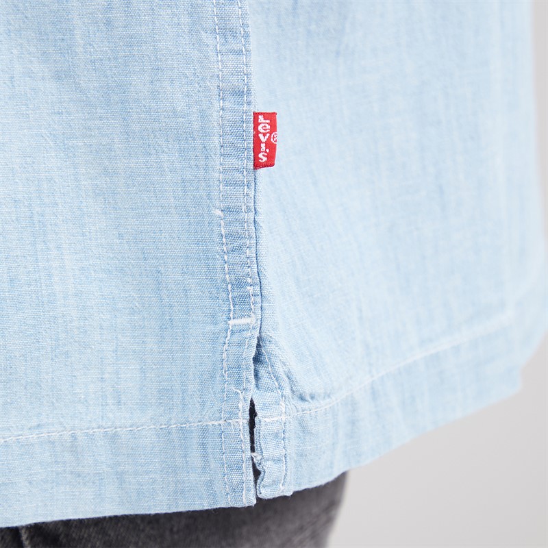 Levi's Mens Short Sleeve Zandt Boxy Shirt Charlie Light Chambray