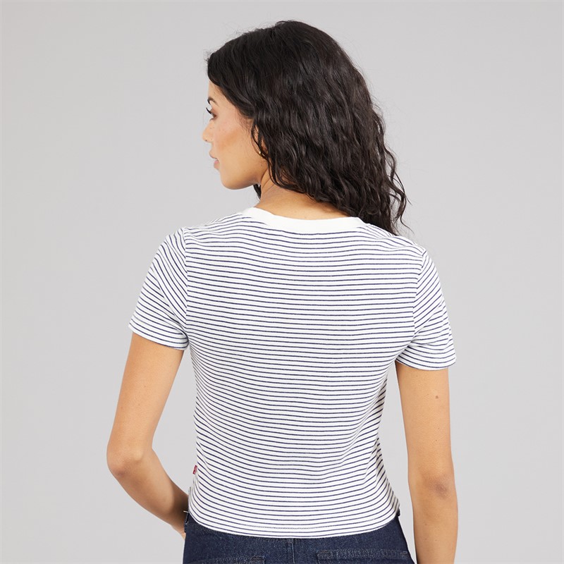 Levi's Womens Essential Sporty T-Shirt Annalise Stripe Peacoat