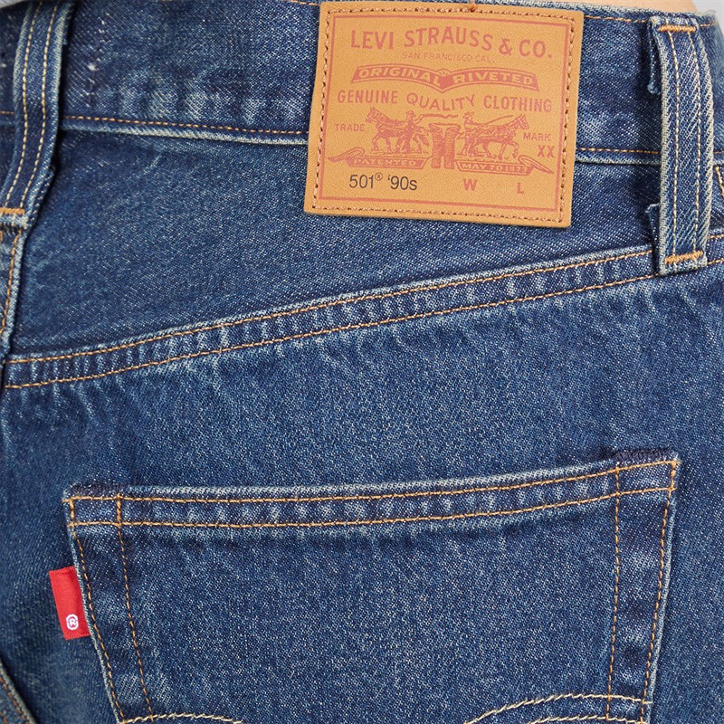 Levi's Womens 501 90's Straight Leg Jeans Educate In Arts Selvedge