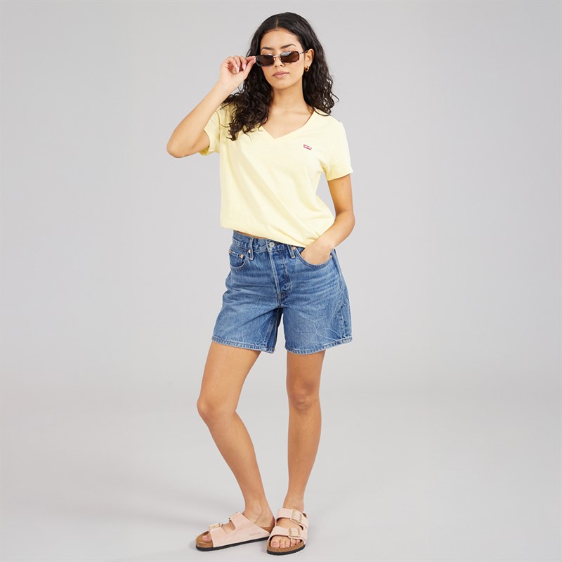 Levi's Womens 501 Mid Thigh Shorts Blue Beauty