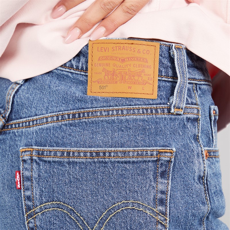 Levi's Womens 501 Mid Thigh Shorts Broken Midnight No Dx