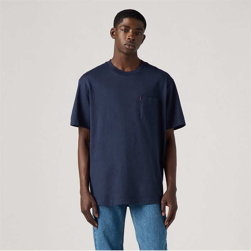 Levi's T-shirt z kieszenią dla niego kolor Navy Blazer