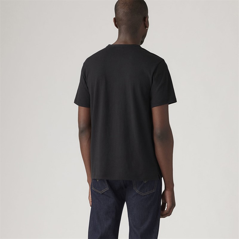 Levi's Krótki rękaw HM T-shirt Henley dla niego kolor Mineral Black