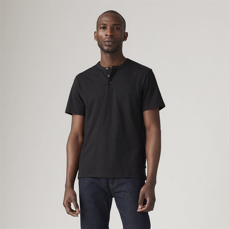 Levi's Krótki rękaw HM T-shirt Henley dla niego kolor Mineral Black
