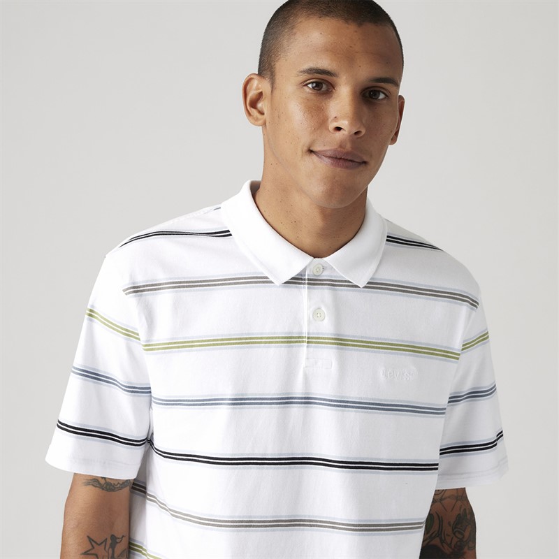 Levi's koszulka polo koszulka dla niego kolor Rowan Stripe Bright White