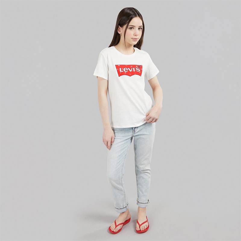 Levi's Girls Floral Batwing T-Shirt Blanc De Blanc