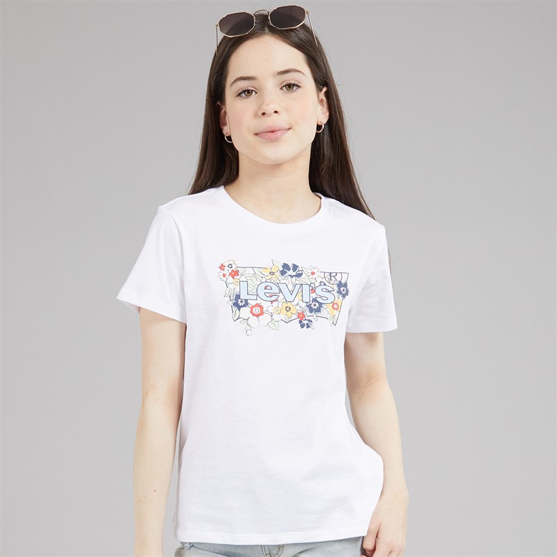 Levi's Girls Fill Batwing T-Shirt Bright White