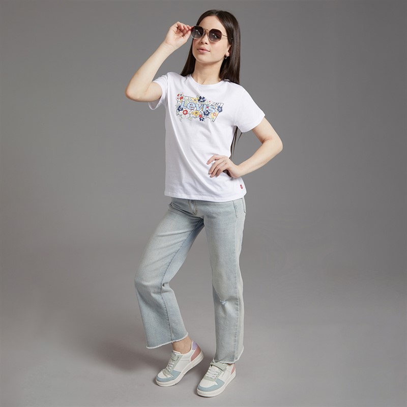 Levi's Girls Fill Batwing T-Shirt Bright White