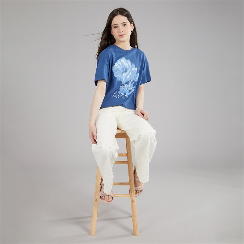Levi's Girls Floral Oversized T-Shirt True Navy