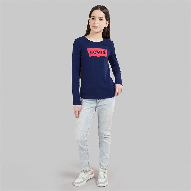 Levi's Girls Batwing Long Sleeve T-Shirt Medieval Blue