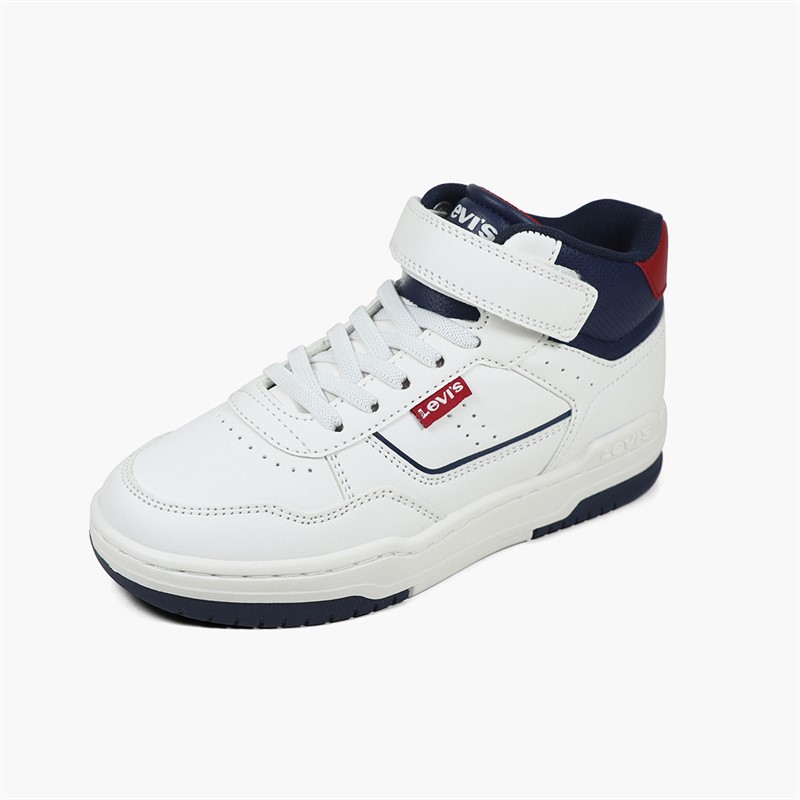Levi's Kids John SE Mid Trainers Off White/Navy 3130
