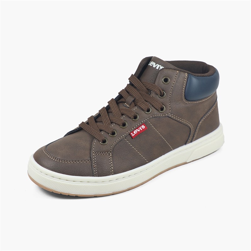 Levi's Junior Boys Piper JR Mid Trainers Brown Navy 0592