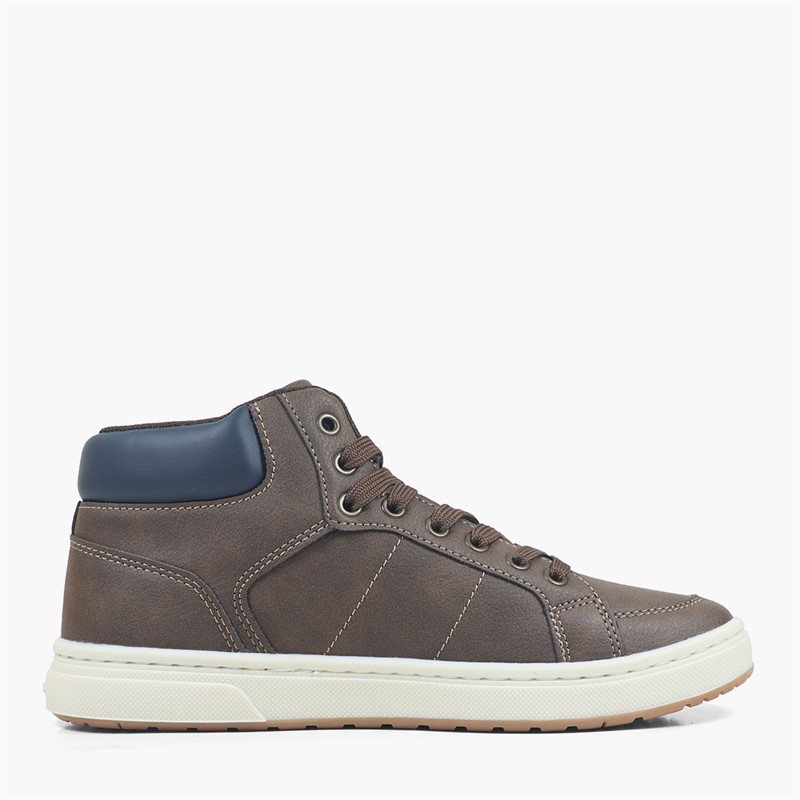 Levi's Junior Boys Piper JR Mid Trainers Brown Navy 0592