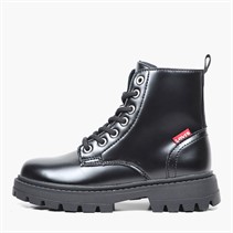 Levi's Junior Girls Pasadena Refresh Boots Black Shiny 2459