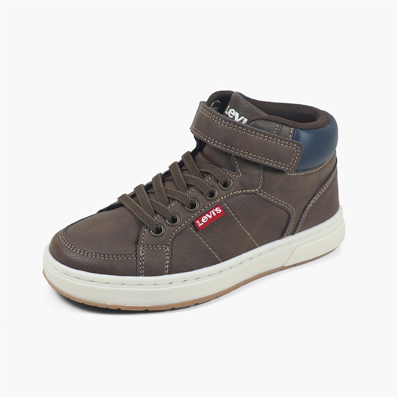 Levi's Boys Piper JR Mid Trainers Brown Navy 0592