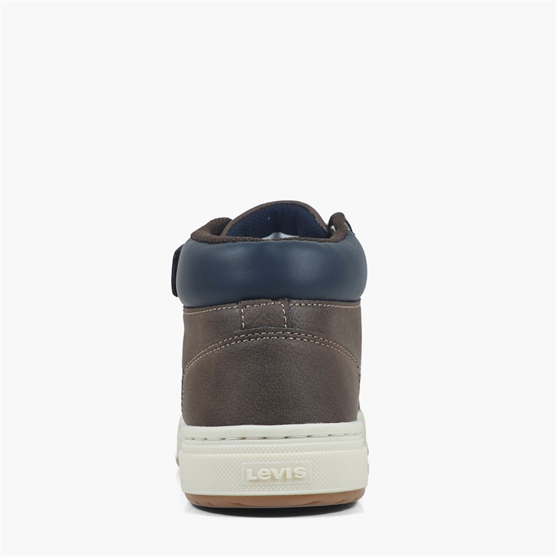 Levi's Boys Piper JR Mid Trainers Brown Navy 0592