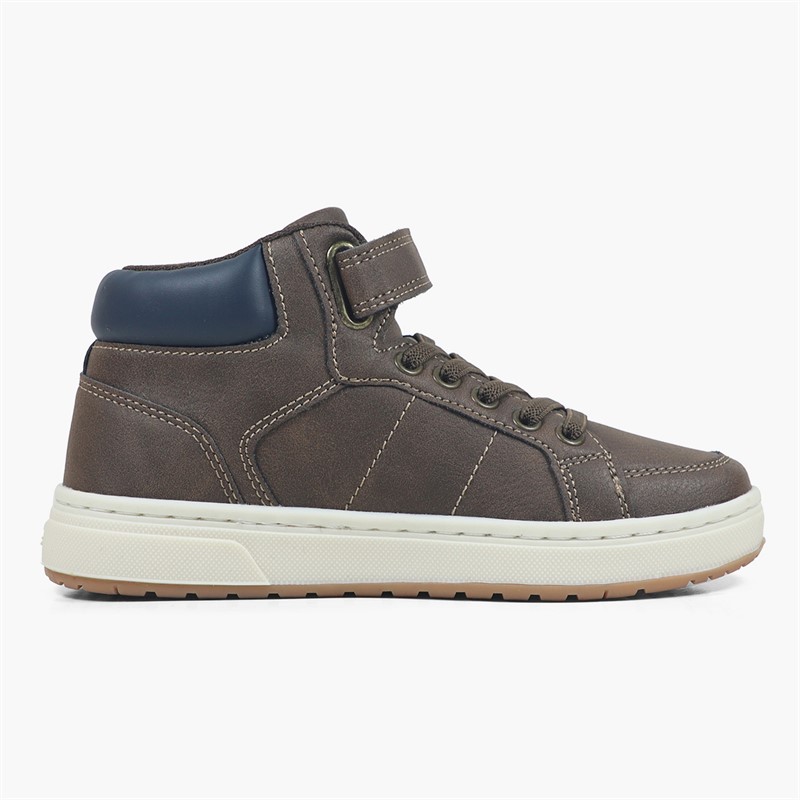 Levi's Boys Piper JR Mid Trainers Brown Navy 0592