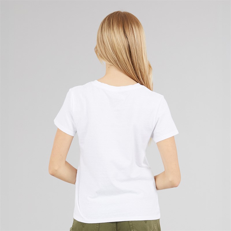 Levi's Womens Perfect Slub V-Neck T-Shirt Bright White
