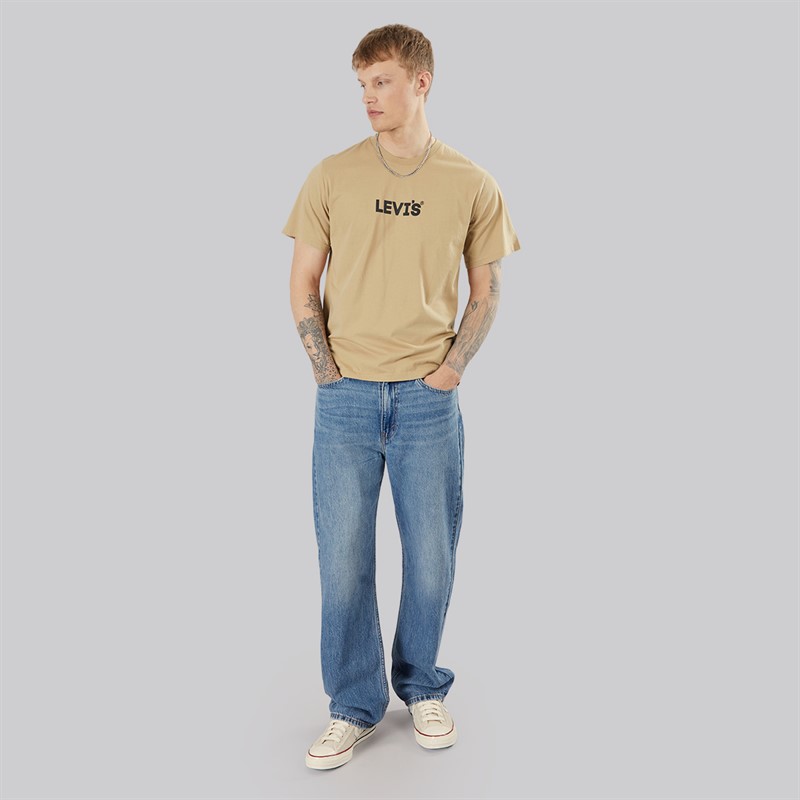 Levi's Mens Relaxed Fit T-Shirt Headline Logo 1 Chino