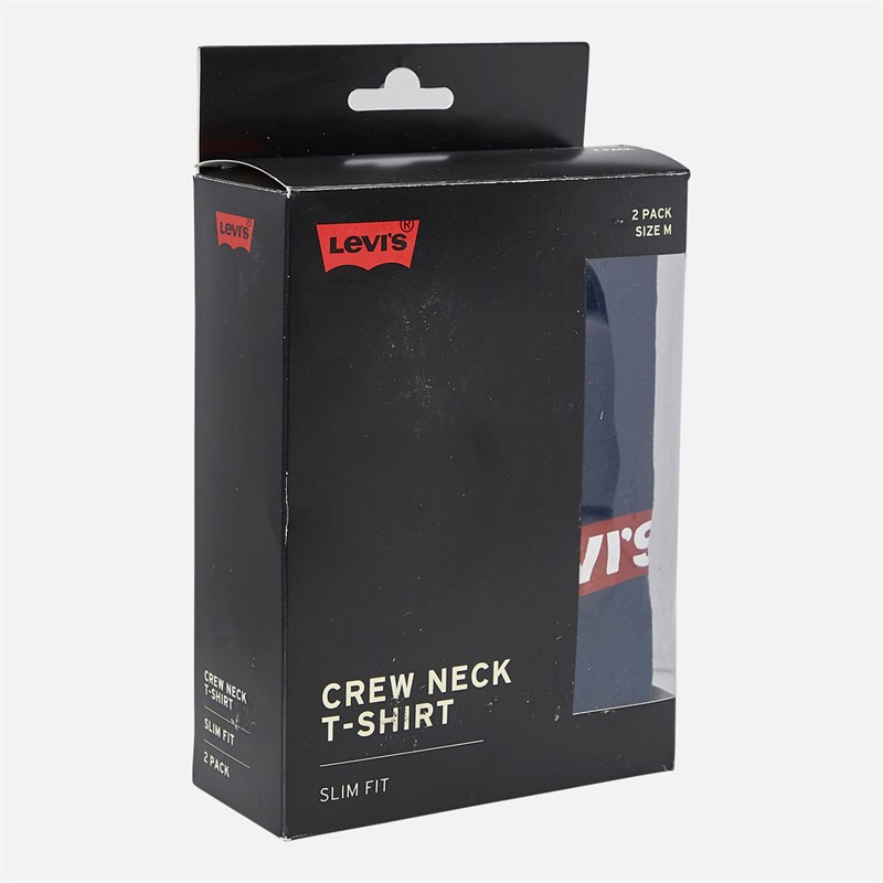 Levi's Mens Two Pack Crew Neck Graphic T-Shirts White/Dress Blues