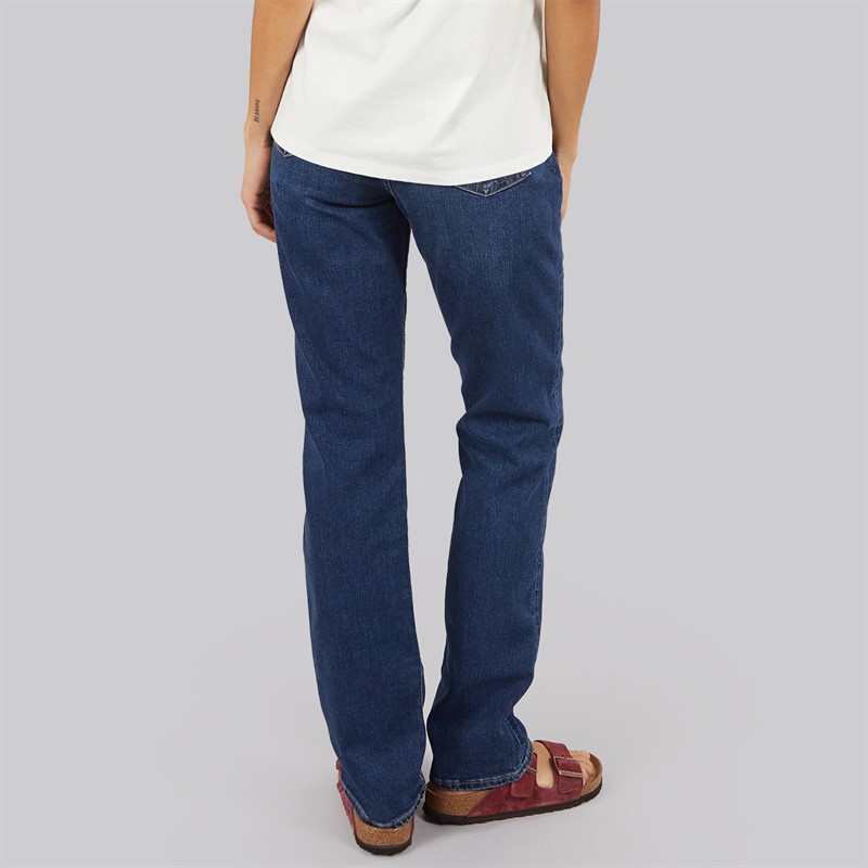 Levi's Womens 724 High Rise Straight Fit Jeans Blue Wave Dark