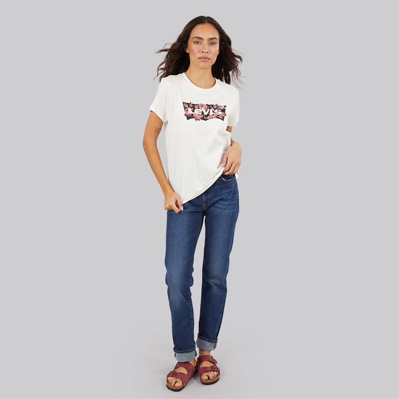 Levi's Womens 724 High Rise Straight Fit Jeans Blue Wave Dark