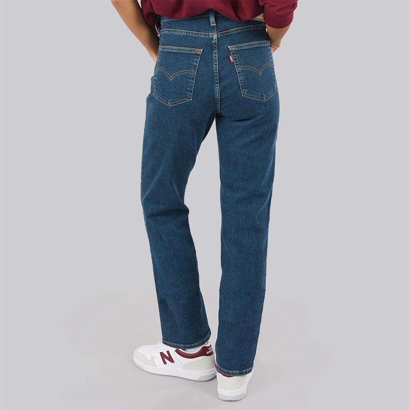 Levi's Womens 724 High Rise Straight Fit Jeans Torn Ball Gown