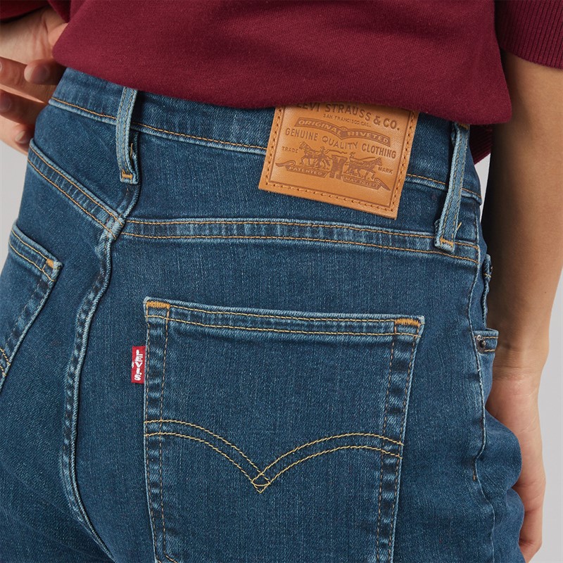 Levi's Womens 724 High Rise Straight Fit Jeans Torn Ball Gown