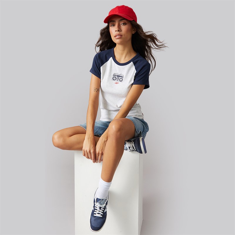 Levi's Womens Riley Raglan T-Shirt Navy Blazer