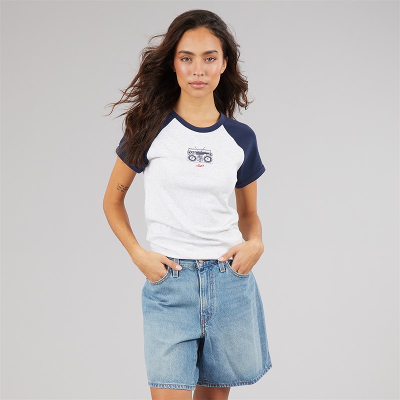 Levi's Womens Riley Raglan T-Shirt Navy Blazer