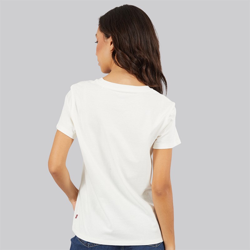 Levi's Womens The Perfect Tee T-Shirt Gab Rose Bw Fill Egret
