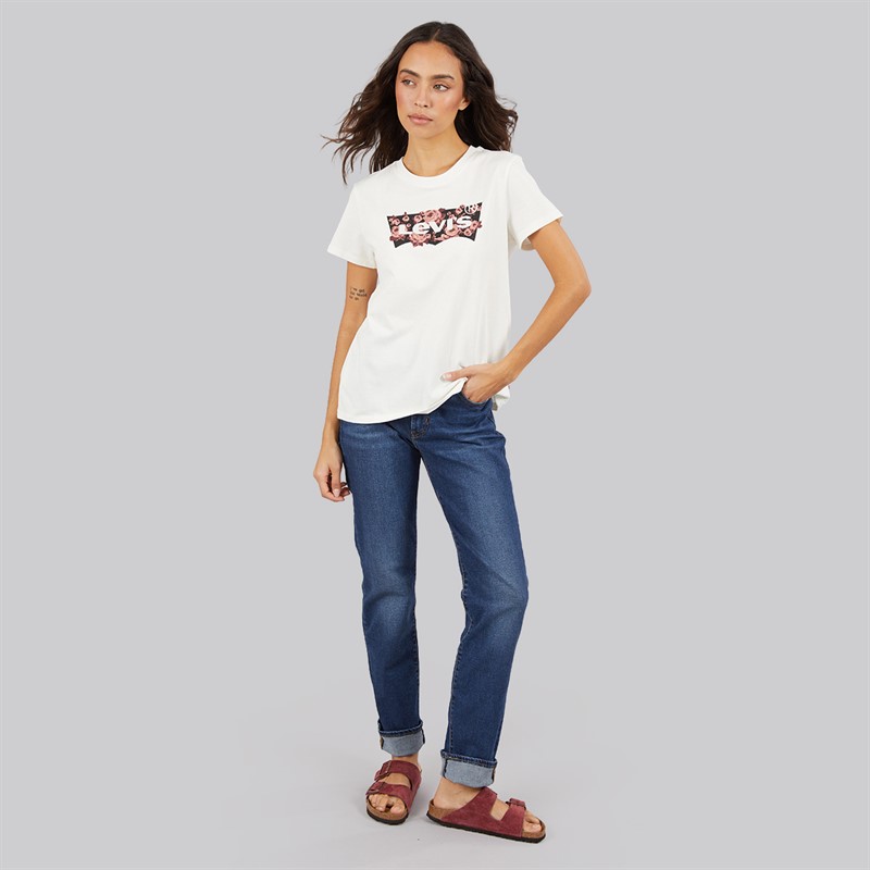 Levi's Womens The Perfect Tee T-Shirt Gab Rose Bw Fill Egret